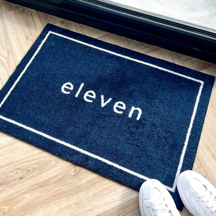 Door Number Personalised Doormat | Navy Blue