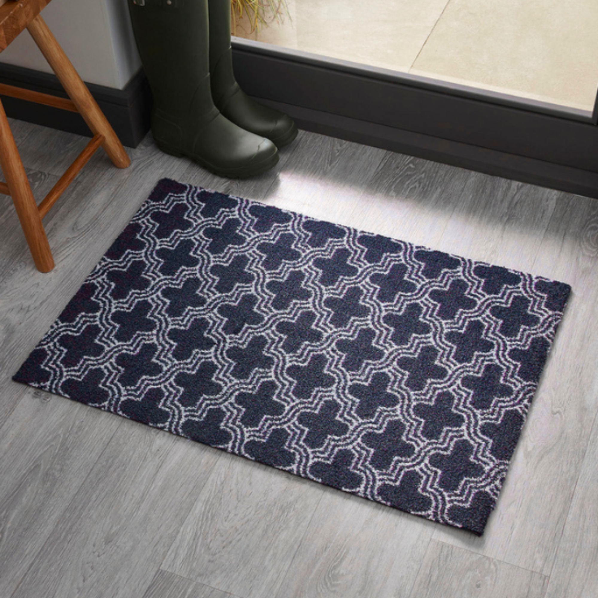 Trellis Doormat | Navy