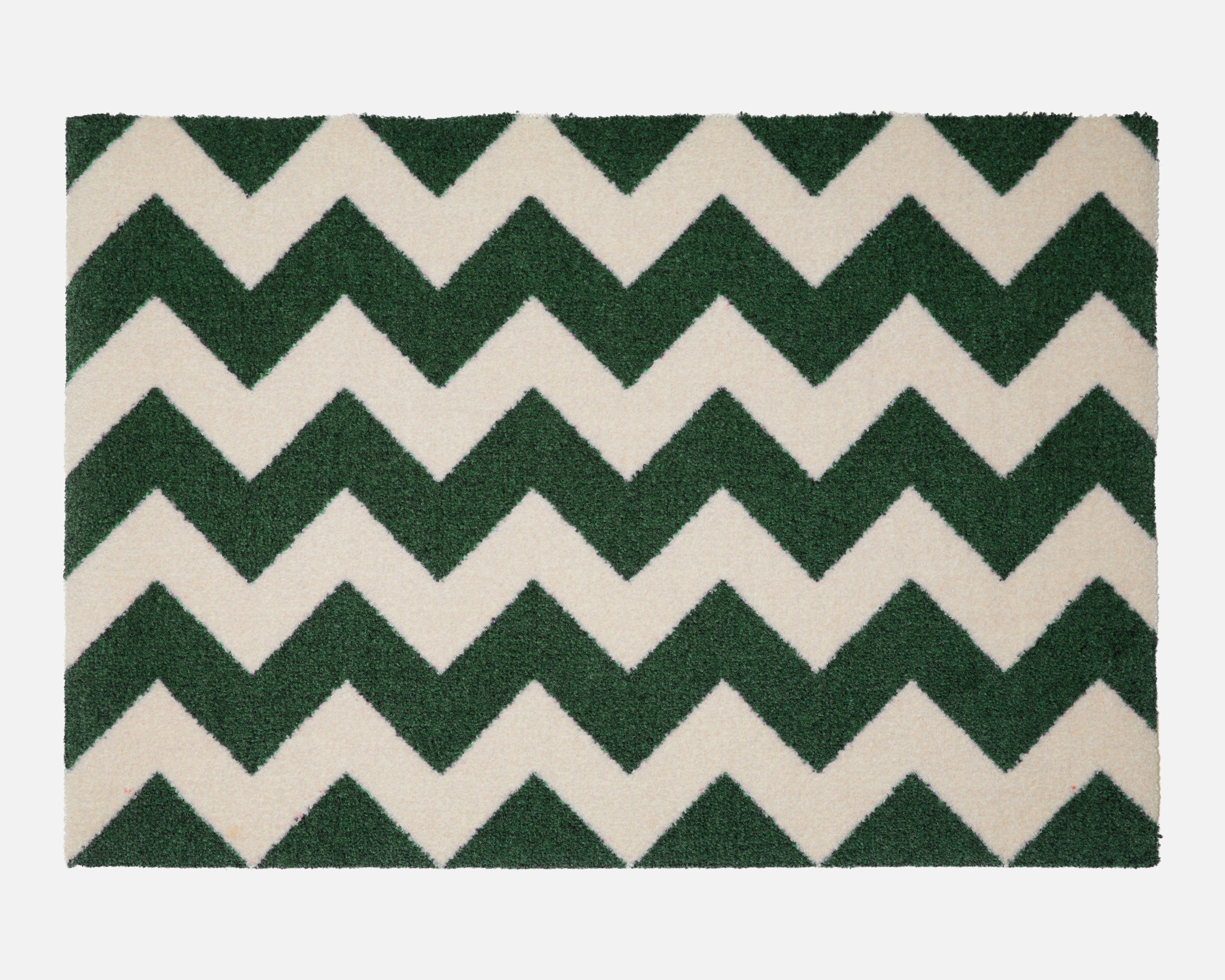 Chevron Doormat | Forest Green & Vanilla